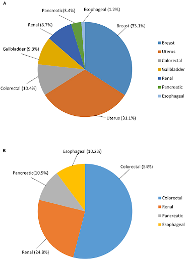 Cancer risk worldwide attributable to overweight and obesity, according to gender